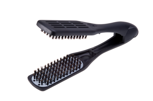 a black hair brush with bristles